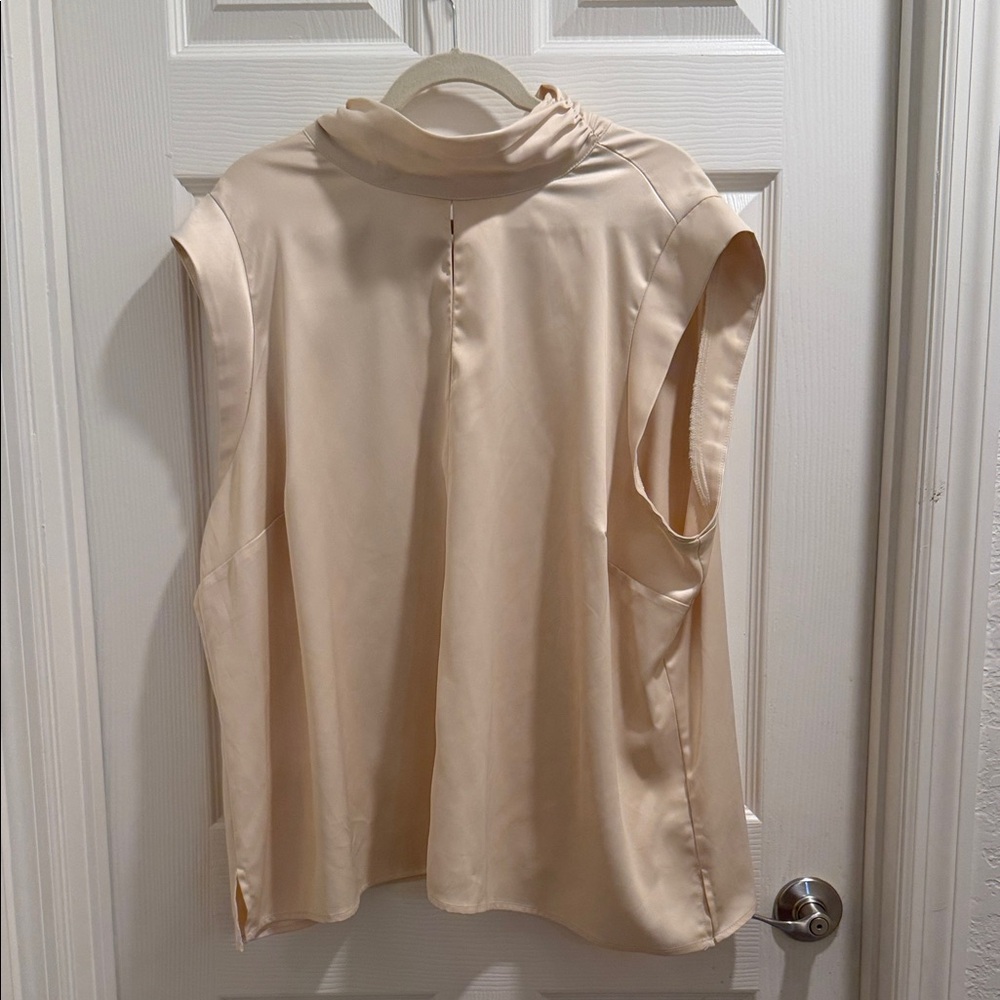 Eloquii Cream Sleeveless Blouse